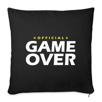 Citation Game Over - Housse de coussin décorative 45 x 45 cm - noir - Devant