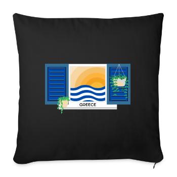 Greece Summer Motif - Sofa pillowcase 17,3'' x 17,3'' (45 x 45 cm) - black - Front