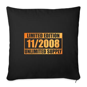 16th Birthday Limited Edition - ꝏ Supply 11/2008 - Sofa pillowcase 17,3'' x 17,3'' (45 x 45 cm) - black - Front