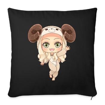 MOSBIES Widder Sternzeichen Horoskop Geschenk - Sofakissenbezug 45 x 45 cm - Schwarz - Vorne