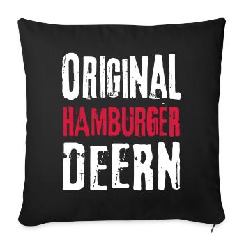 Hamburgerin Hamburg Hamburger Deern Frau Geschenk - Sofakissenbezug 45 x 45 cm - Schwarz - Vorne