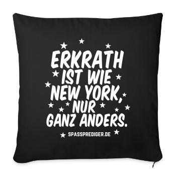 Erkrath ist wie New York - Sofakissenbezug 45 x 45 cm - Schwarz - Vorne