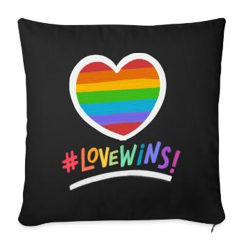 LGBTQIA+ Liebe gewinnt Gleichheit Liebe ist Liebe - Sofakissenbezug 45 x 45 cm - Schwarz - Vorne