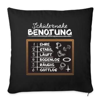 Lehrer, Lehrerinnen - Lustiger Spruch - Geschenk - Sofakissenbezug 45 x 45 cm - Schwarz - Vorne