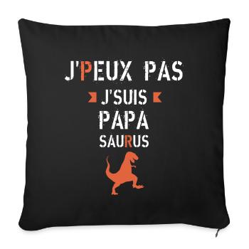 J peux pas je suis papa saurus - Housse de coussin décorative 45 x 45 cm - noir - Devant
