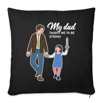 Design de fille de la fête des pères - Housse de coussin décorative 45 x 45 cm - noir - Devant