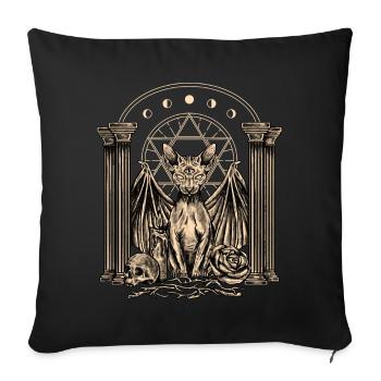 Gothic cat design for gothic fans - Sofa pillowcase 17,3'' x 17,3'' (45 x 45 cm) - black - Front