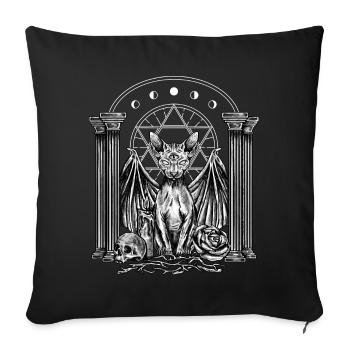 Gothic cat design for gothic fans - Sofa pillowcase 17,3'' x 17,3'' (45 x 45 cm) - black - Front