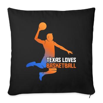 Texas basketball design for proud Texas fans - Sofa pillowcase 17,3'' x 17,3'' (45 x 45 cm) - black - Front