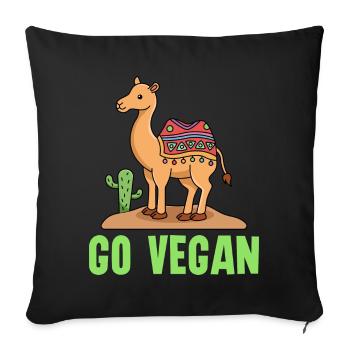 Camel animal design for proud vegans - Sofa pillowcase 17,3'' x 17,3'' (45 x 45 cm) - black - Front