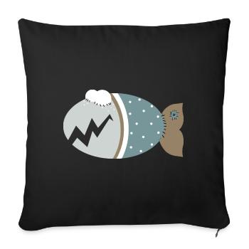 Kuschelfisch Theodör als Zombie zu Halloween - Sofakissenbezug 45 x 45 cm - Schwarz - Vorne