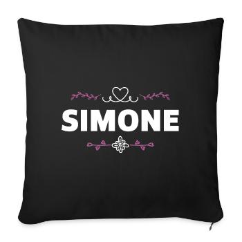 Simone - Sofakissenbezug 45 x 45 cm - Schwarz - Vorne