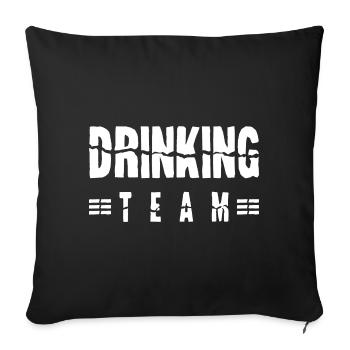 Équipe de consommation d’alcool - Housse de coussin décorative 45 x 45 cm - noir - Devant