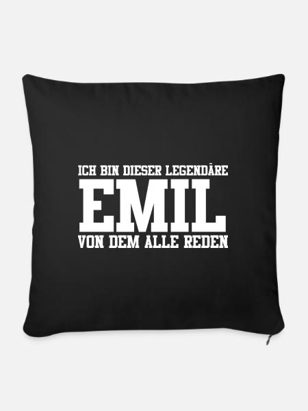 Emil Name Design - Sofakissenbezug 45 x 45 cm - Schwarz