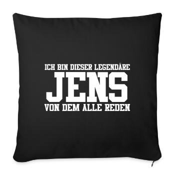 Jens Name Design - Sofakissenbezug 45 x 45 cm - Schwarz - Vorne