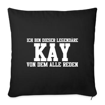 Kay Name Design - Sofakissenbezug 45 x 45 cm - Schwarz - Vorne