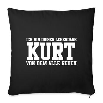 Kurt Name Design - Sofakissenbezug 45 x 45 cm - Schwarz - Vorne