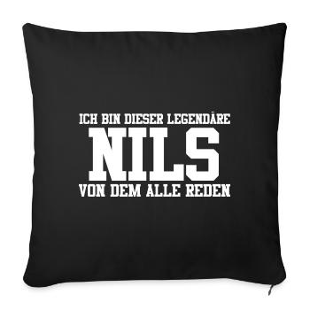 Nils Name Design - Sofakissenbezug 45 x 45 cm - Schwarz - Vorne