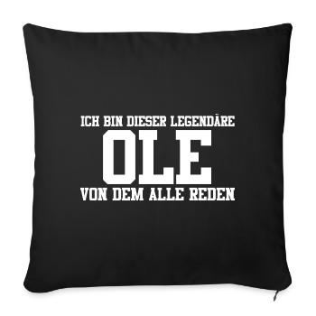 Ole Name Design - Sofakissenbezug 45 x 45 cm - Schwarz - Vorne