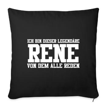 Rene Name Design - Sofakissenbezug 45 x 45 cm - Schwarz - Vorne