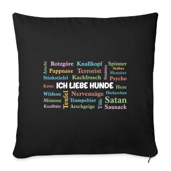J’adore les chiens (la plupart du temps) - Housse de coussin décorative 45 x 45 cm - noir - Devant