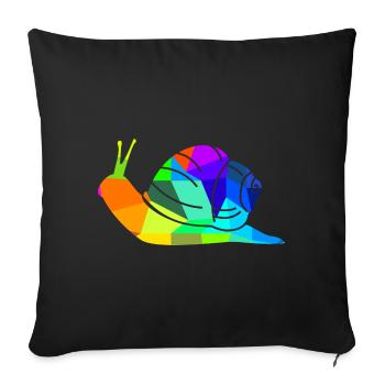 Snail Rainbow Animals Polygon - Sofa pillowcase 17,3'' x 17,3'' (45 x 45 cm) - black - Front