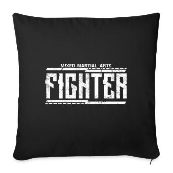 Arts martiaux mixtes « Fighter » - Housse de coussin décorative 45 x 45 cm - noir - Devant