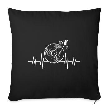 Record player musician - Sofa pillowcase 17,3'' x 17,3'' (45 x 45 cm) - black - Front