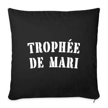 trophée de mari - Housse de coussin décorative 45 x 45 cm - noir - Devant