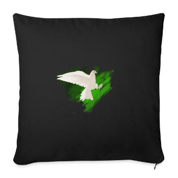 Pigeon blanc avec différentes nuances de vert - Housse de coussin décorative 45 x 45 cm - noir - Devant