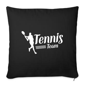 symbole de l'équipe de tennis - Housse de coussin décorative 45 x 45 cm - noir - Devant