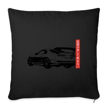 A80 Supra Cadeau JDM Motorsport Japon - Housse de coussin décorative 45 x 45 cm - noir - Devant