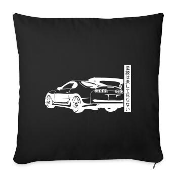 A80 Supra Cadeau JDM Motorsport Japon - Housse de coussin décorative 45 x 45 cm - noir - Devant