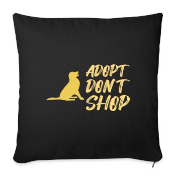 DOG RESCUE / ANIMAL RESCUE : Adopt Don’t Shop - Housse de coussin décorative 45 x 45 cm - noir - Devant