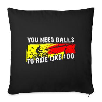 Il faut du courage pour rouler comme moi Biker Motif - Housse de coussin décorative 45 x 45 cm - noir - Devant