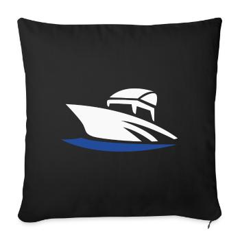 Bateau à moteur - Housse de coussin décorative 45 x 45 cm - noir - Devant