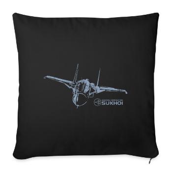 Sukhoi pilote avion cadeau de la Russie Aviator - Housse de coussin décorative 45 x 45 cm - noir - Devant