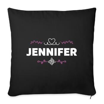 Jennifer - Sofa pillowcase 17,3'' x 17,3'' (45 x 45 cm) - black - Front