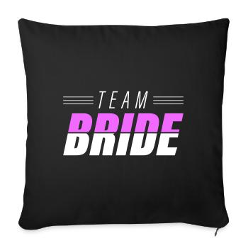 Devis de mariage de l’équipe de la mariée - Housse de coussin décorative 45 x 45 cm - noir - Devant