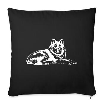 Loup - Housse de coussin décorative 45 x 45 cm - noir - Devant