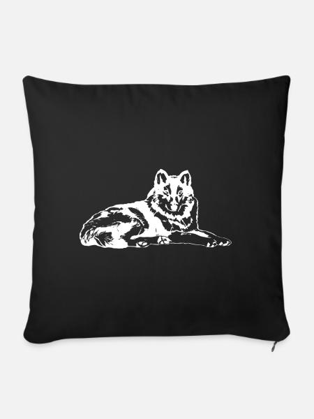 Wolf - Sofakissenbezug 45 x 45 cm - Schwarz