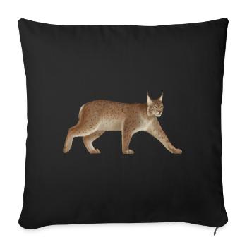 Lynx - Cat - Cat Family - Animals - Wildlife - Sofa pillowcase 17,3'' x 17,3'' (45 x 45 cm) - black - Front