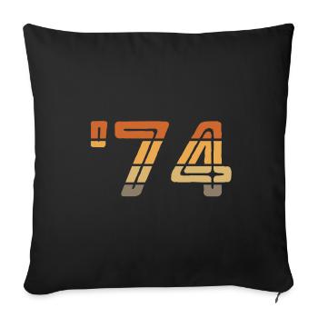 Year 1974 - '74 - Sofa pillowcase 17,3'' x 17,3'' (45 x 45 cm) - black - Front