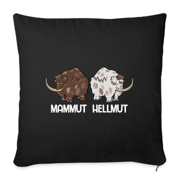 Mammut Hellmut Steinzeit Dino Spruch Eiszeit - Sofakissenbezug 45 x 45 cm - Schwarz - Vorne