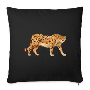 Cheetah View Africa Animals Cats - Sofa pillowcase 17,3'' x 17,3'' (45 x 45 cm) - black - Front