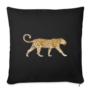 Leopard Cats Africa Animals - Sofa pillowcase 17,3'' x 17,3'' (45 x 45 cm) - black - Front