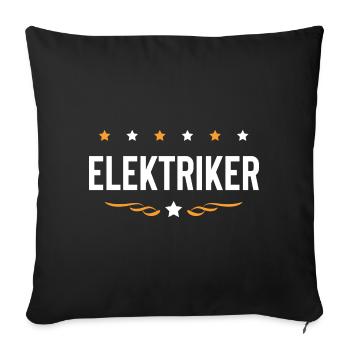 Elektriker Beruf - Sofakissenbezug 45 x 45 cm - Schwarz - Vorne