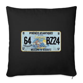 Welcome to Biarritz - Housse de coussin décorative 45 x 45 cm - noir - Devant