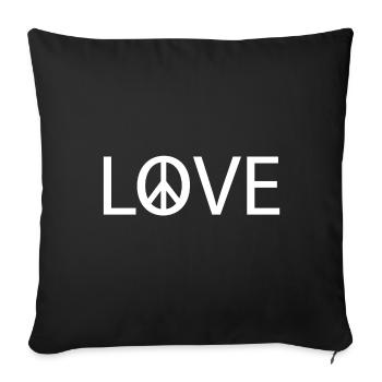 Love Peace Hippie Costume Peace Freedom - Sofa pillowcase 17,3'' x 17,3'' (45 x 45 cm) - black - Front