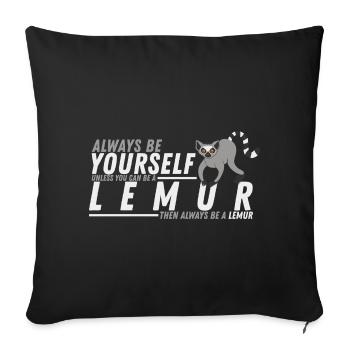 Lémurien - Housse de coussin décorative 45 x 45 cm - noir - Devant